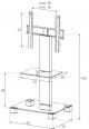 Sonorous TV Möbel Standfuss pl2515-c-inx mit halterung klarglas