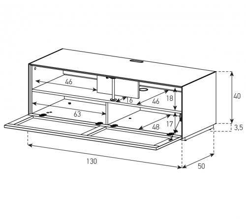 Meuble TV Sonorous Elements EX10-TS-2 Abattant en tissu Acoustic