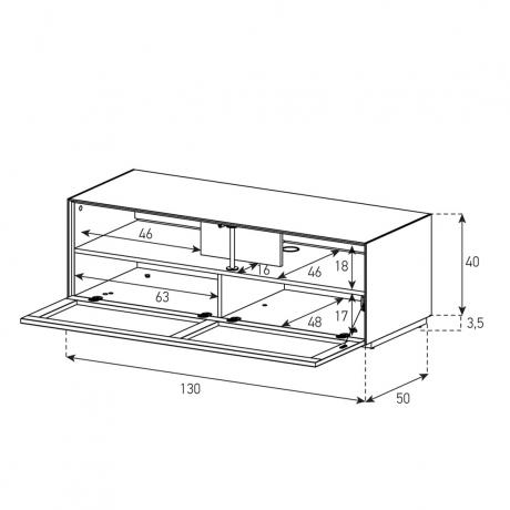 Meuble TV Sonorous Elements EX12-TS-2 Abattant tissu acoustique