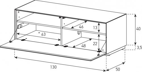 Meuble TV Sonorous Elements EX12-F-2 Abattant