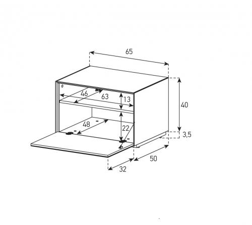 Meuble TV Sonorous Elements EX20-f-2 Abattant