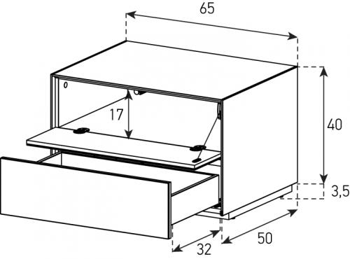 Meuble TV Sonorous Elements EX20-FD-2 Abattant / Tiroir