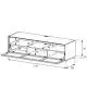 Meuble TV Sonorous Elements EX30-TC-BLK, Verre Noir avec abattant textile