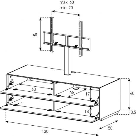 Sonorous Elements Design TV Möbel,EX11-FF-2 Klappe  breite: 130 cm, mit halterung