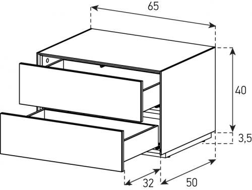 Sonorous Elements Design TV Möbel,EX20-DD-2 Schublade  breite: 65 cm