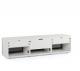 Meuble TV Sonorous Lowboard Studio sta160t-wht-blk-bs Blanc, façade en tissu Noir / Idéal pour haut-parleur central