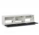 Meuble TV Sonorous Lowboard Studio sta160t-wht-blk-bs Blanc, façade en tissu Noir / Idéal pour haut-parleur central