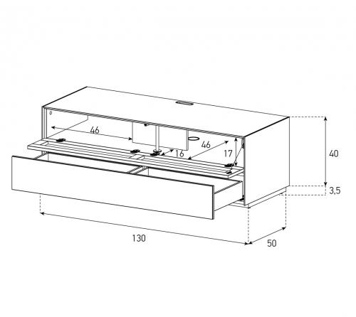 Meuble TV Sonorous Elements EX10-TD-2 Abattant tissue Acoustique / tiroir