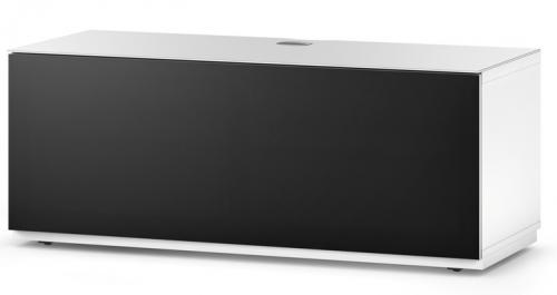 Meuble TV Sonorous Lowboard Studio sta110t-wht-blk-bs Blanc, façade en tissu Noir Acoustique