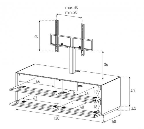 Sonorous Elements Design TV Möbel,EX11-TT-2 Stoff-Klappe  mit halterung