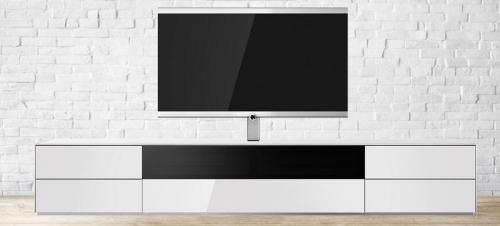 Meuble TV Sonorous Lowboard, Elements L=260 cm EX261-WHT-TF/DD/FF Verre Blanc