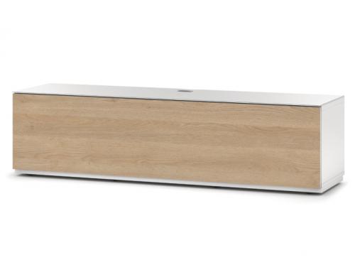 Meuble TV Sonorous Lowboard Studio 160f-wht-oak-bs, Chêne-Blanc