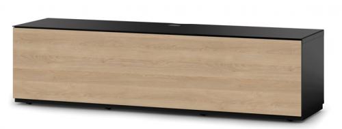 Meuble TV Sonorous Lowboard Studio 160f-blk-oak-bs, Chêne-Noir