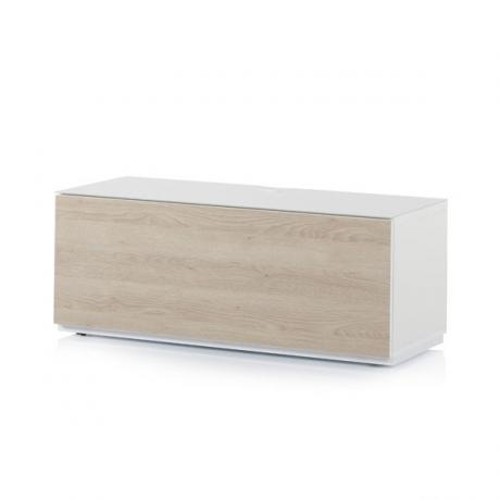 Meuble TV Sonorous Lowboard Studio sta110f-wht-oak-bs Chêne-Blanc, Abattant