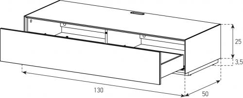 TV Lowboard Sonorous Elements EX15-D-2, Schublade, h=28.5 cm