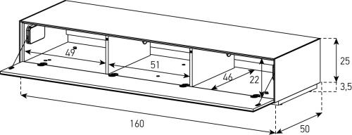 TV Lowboard Sonorous Elements EX37-F-2, Klappe, h=28.5 cm