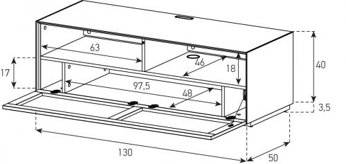 Meuble TV Sonorous Elements EX40-TS-2 avec un abattant acoustique