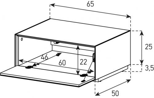 Meuble TV Sonorous Elements EX25-F-2, Abattant