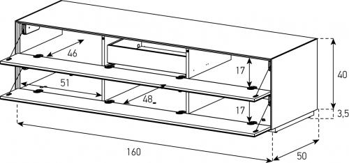 TV Möbel Sonorous Elements Lowboard EX32-FF-2 Klappen