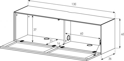 Console TV Suspendue Sonorous Elements ED61-TS, Orifice pour les câbles