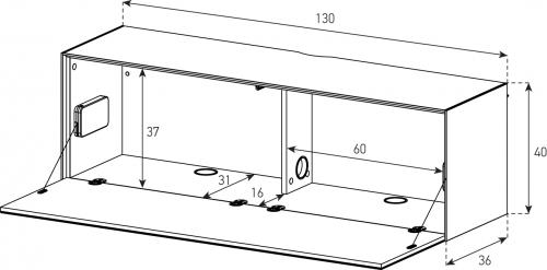 Console TV Suspendue Sonorous Elements ED61-F, Orifice pour les câbles