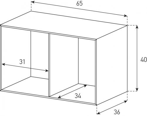 OP50, Offen regale mit rückwand, HxBxT=40x65x36