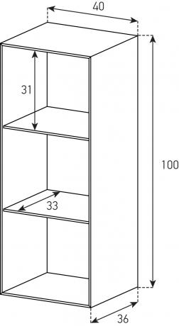 OP70, Offen regale mit rückwand, HxBxT=100x40x36