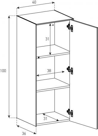 Parois Murale Sonorous ED70 HxLxP=100x40x36 cm