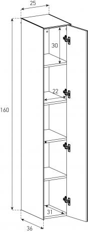 Parois Murale Sonorous ED95 HxLxP=160x25x36 cm