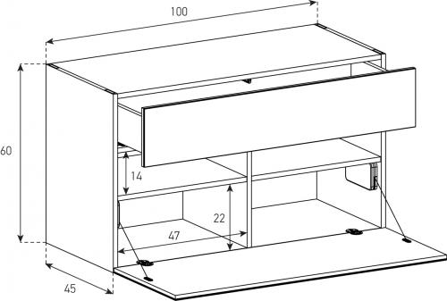 Buffet / Sideboard Sonorous Elements SB10063, H=60cm