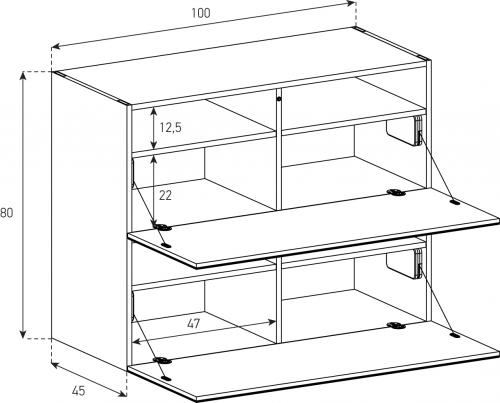 Buffet / Sideboard Sonorous Elements SB10081, H=80cm