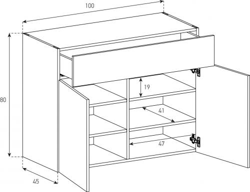 Kommoden Sonorous Elements Sideboard SB10086, H=80 cm