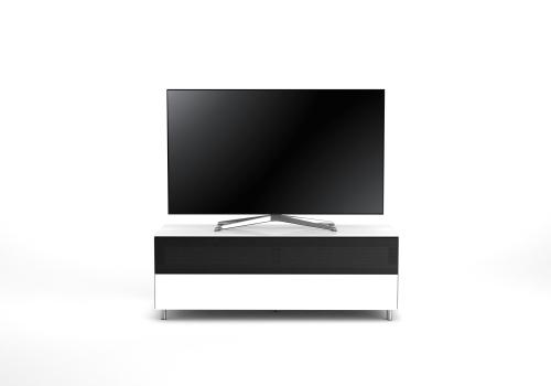 TV Möbel Lowboard 130 cm Epure SINGLE SOUND L Weissglas