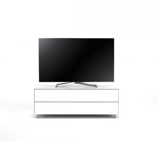 TV Möbel Lowboard 130 cm Epure SINGLE TIDY L Weissglas