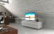 Meuble TV Design 160 cm Epure SINGLE TIDY XL Verre Blanc