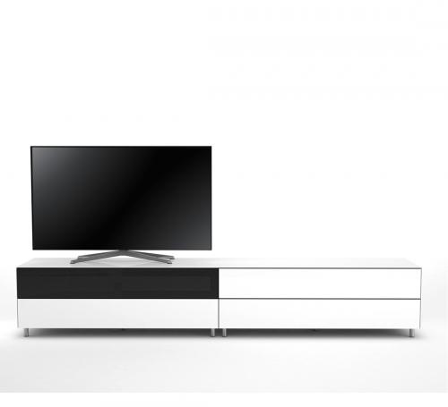 TV Möbel Lowboard 260 cm Epure LOFT SOUND K2 Weissglas