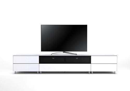 TV Möbel Lowboard 260 cm Epure SALON SOUND K2 Weissglas