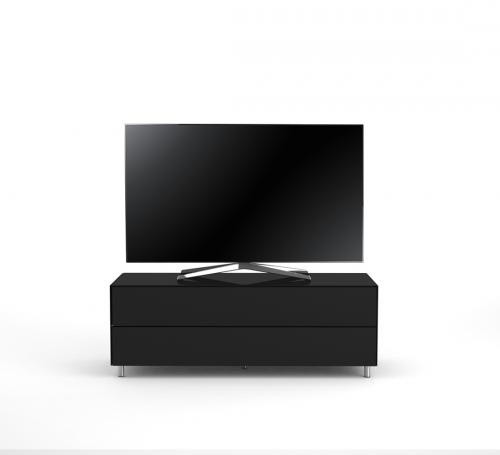 Meuble TV Design 130 cm Epure SINGLE TIDY L Verre Noir