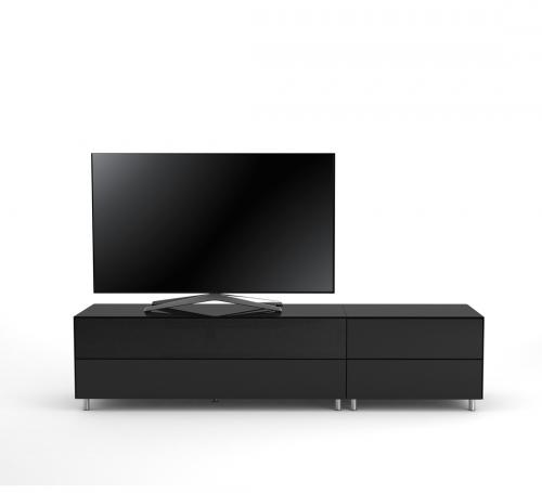 Meuble TV Design 195 cm Epure LOFT SOUND K1 Verre Noir