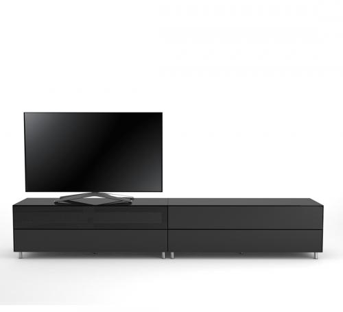 Meuble TV Design 260 cm Epure LOFT SOUND K2 Verre Noir