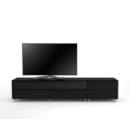 TV Möbel Lowboard 225 cm Epure LOFT SOUND K3 Schwarzglas