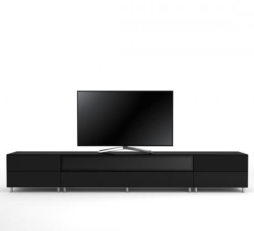 Meuble TV Design 290 cm Epure SALON SOUND K3 Verre Noir