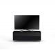 Meuble TV Design 130 cm Epure SINGLE SOUND L Verre Noir Mat Satiné