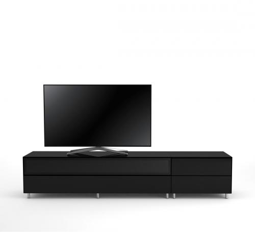 Meuble TV Design 225 cm Epure LOFT SOUND K3 Verre Noir Mat Satiné