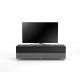 Meuble TV Design 160 cm Epure SINGLE SOUND XL Verre Graphite Scintillant