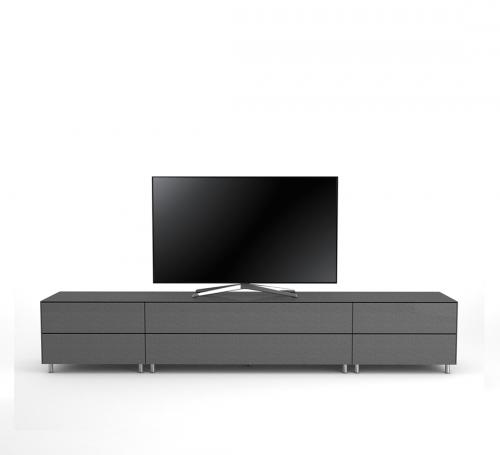 Meuble TV Design 260 cm Epure SALON K1 Verre Graphite Scintillant