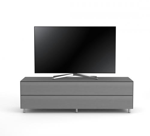 TV Möbel Lowboard 160 cm Epure SINGLE TIDY XL Graphit Glas Satiniertes