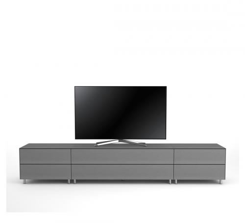 Meuble TV Design 260 cm Epure SALON K1 Verre Graphite Mat Satiné