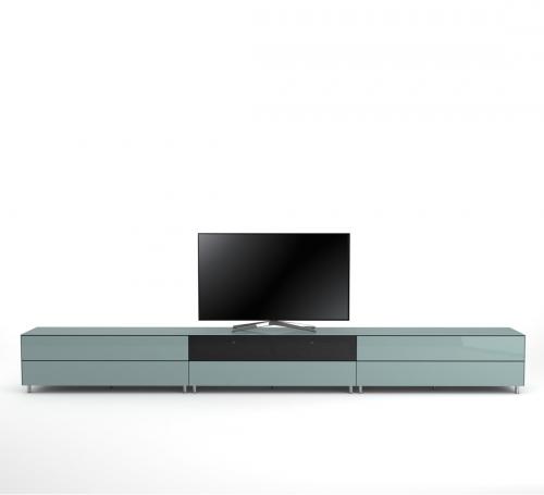 TV Möbel Lowboard 390 cm Epure SALON SOUND K4 Nordic Blauglas