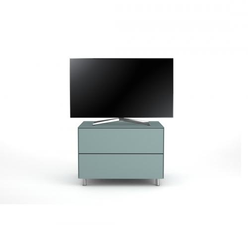 Meuble TV Design 65 cm Epure PRATIK Verre Bleu Nordic Mat Satiné